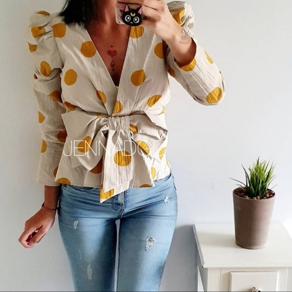 Zara Polka Dot Bow Top NWT - Picture 11 of 16